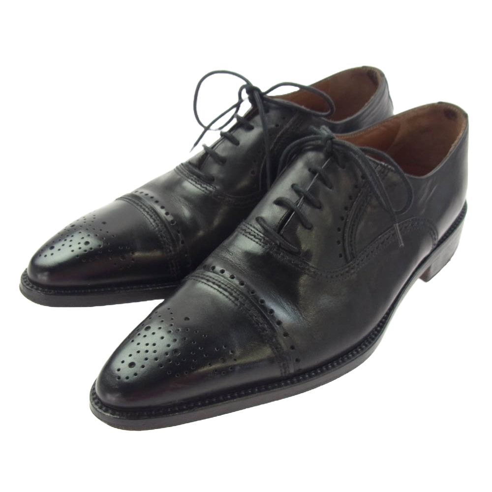 カルツォレリアトスカーナ イタリア製 ウィングチップ レザー シューズ 革靴 ブラック系 40【中古】