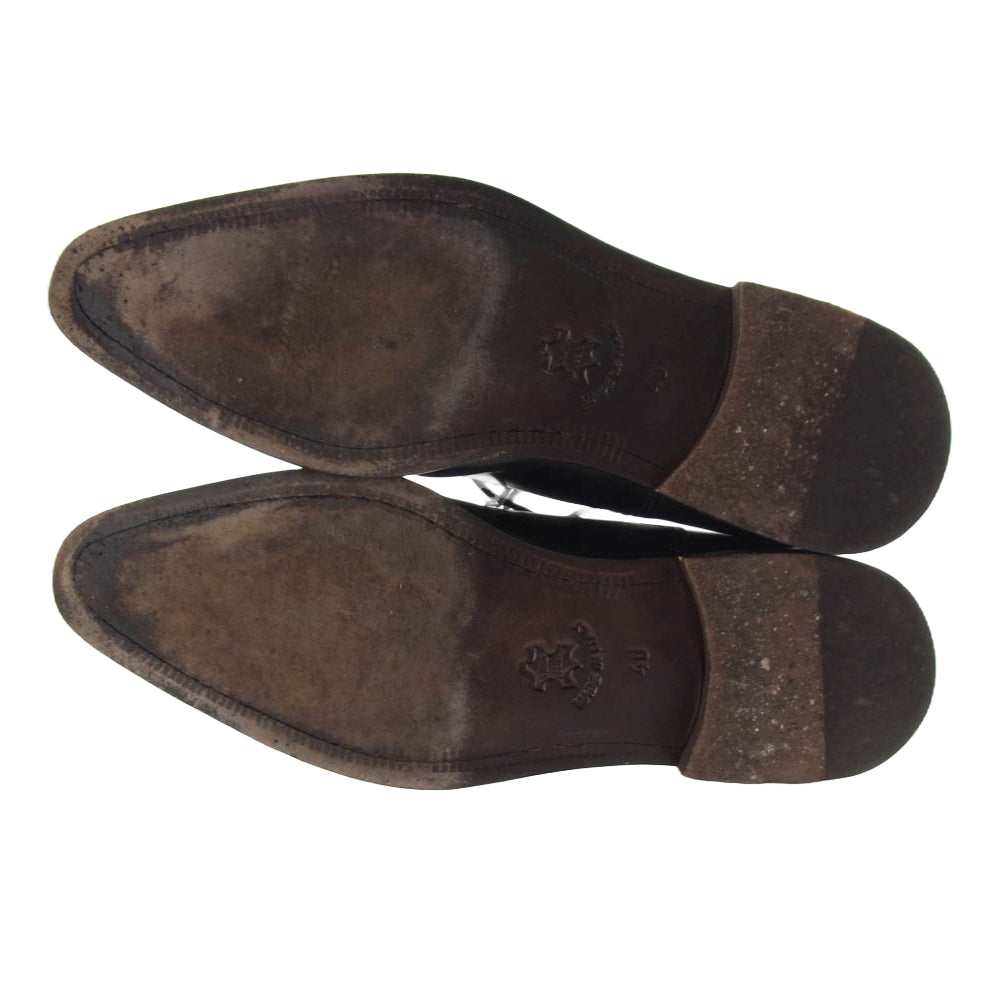 カルツォレリアトスカーナ イタリア製 ウィングチップ レザー シューズ 革靴 ブラック系 40【中古】