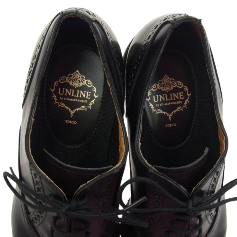 アンラインバイアルフレッドバニスター ストレートチップ レザー シューズ 革靴 ブラック系 40【中古】