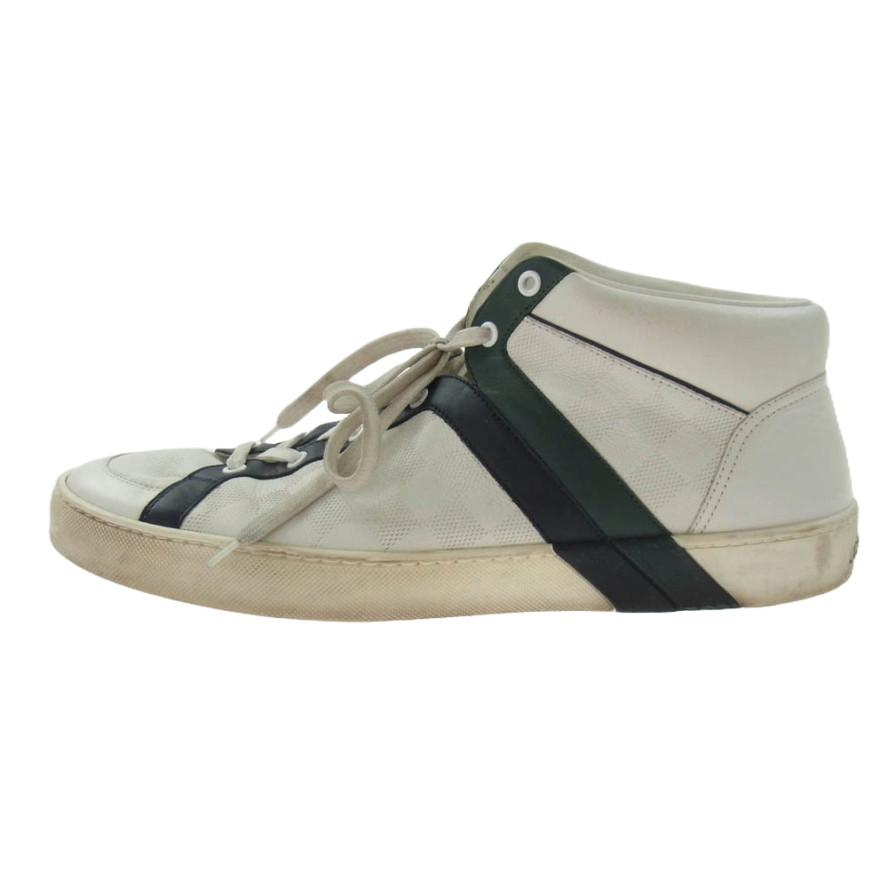 LOUIS VUITTON ルイ・ヴィトン G0 0160 ダミエ サイドライン LVロゴ ハイカット スニーカー ホワイト系 8.5【中古】