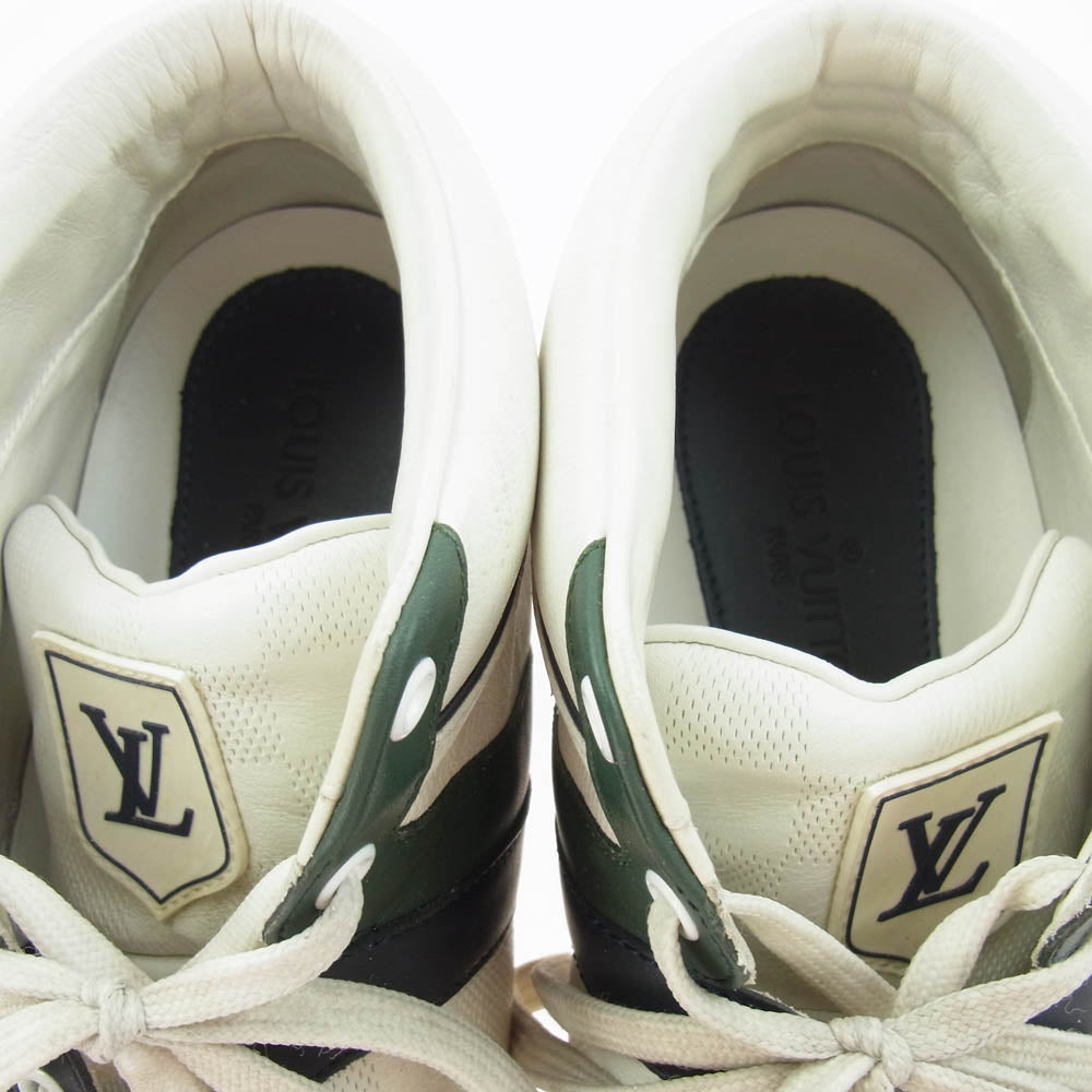 LOUIS VUITTON ルイ・ヴィトン G0 0160 ダミエ サイドライン LVロゴ ハイカット スニーカー ホワイト系 8.5【中古】