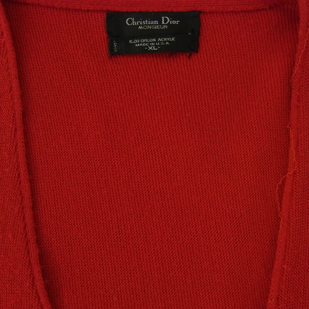 Christian Dior クリスチャンディオール USA製 monsieur カーディガン レッド系 XL【中古】