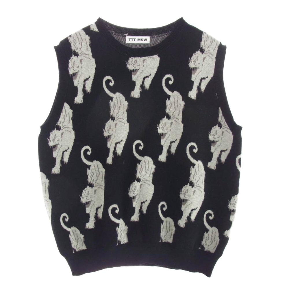 ティー TTT-2021AW-KT04 Panther Knit Vest パンサー ニット ベスト ブラック系 M【中古】