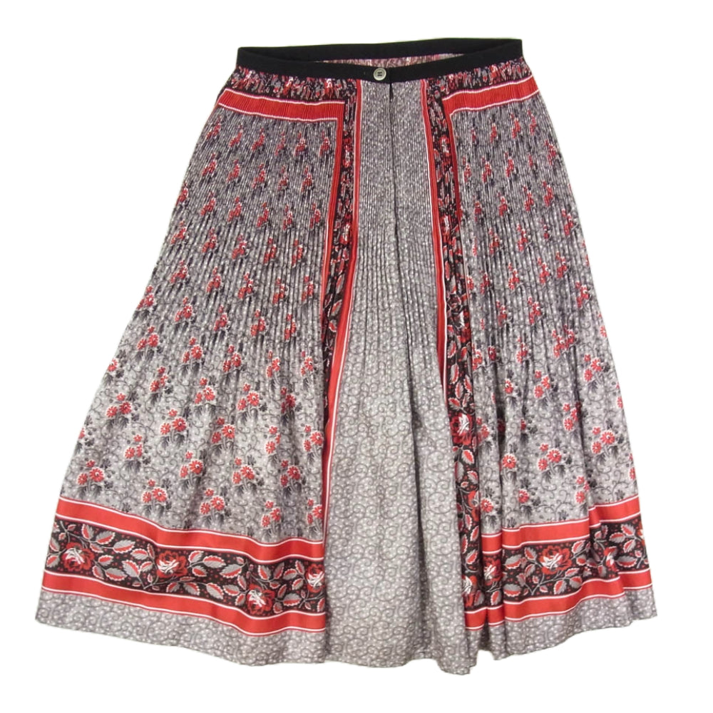 tricot COMME des GARCONS トリココムデギャルソン AD2016 TR-S007 16AW ポリサテン素材 パネルフラワー ギャザー スカート レッド系 S【中古】