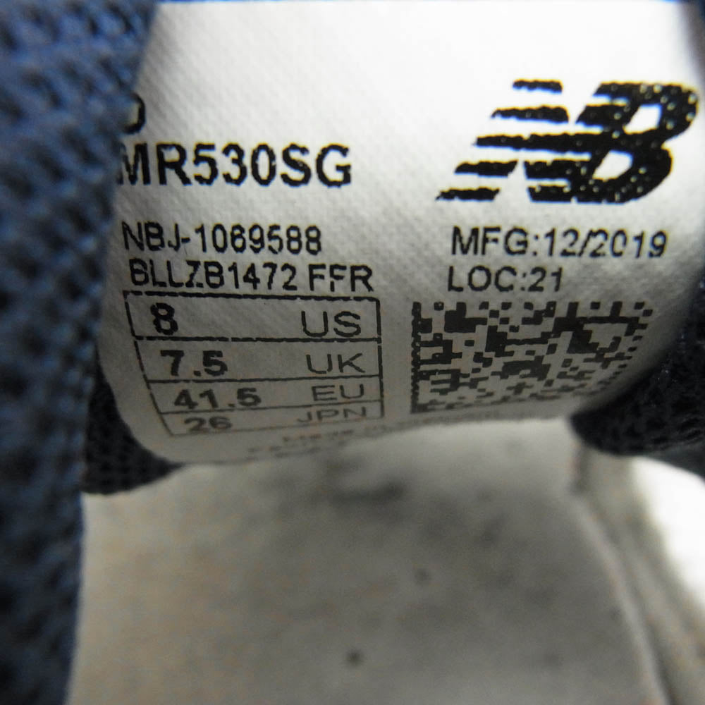 NEW BALANCE ニューバランス MR530SG スニーカー ランニングシューズ ホワイト系 シルバー系 ネイビー系 26cm【中古】