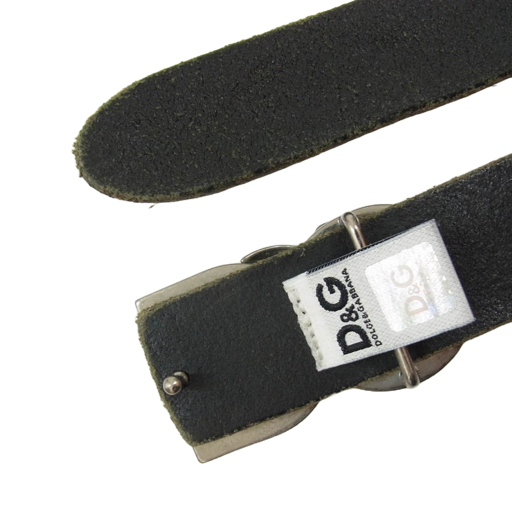 DOLCE&GABBANA ドルチェアンドガッバーナ D&G ロゴバックル レザー ベルト ブラック系【中古】