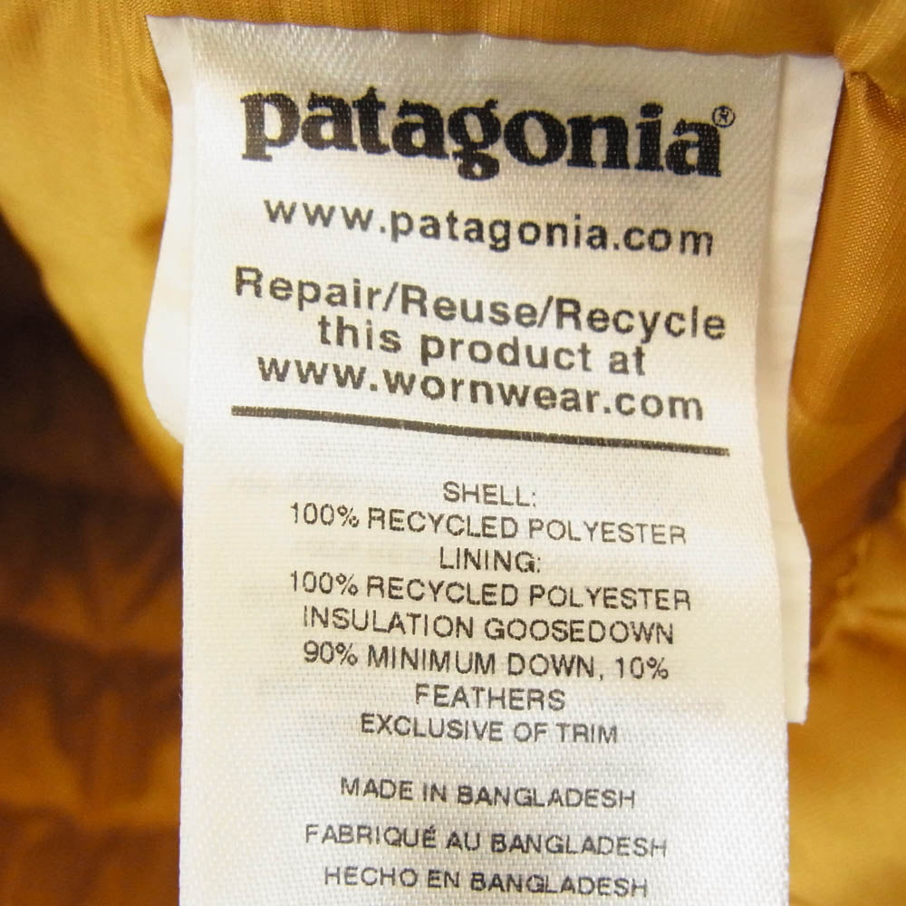 patagonia パタゴニア 84701 Down Sweater Hoody ダウン セーター ジャケット イエロー系 M【中古】