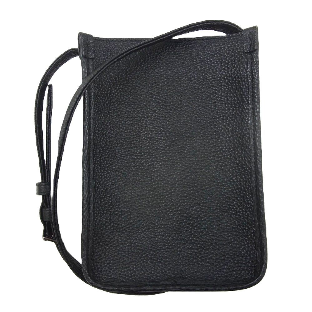 土屋鞄製造所 ファイングレインレザー トラベル ミニ ショルダー バッグ ブラック系【中古】