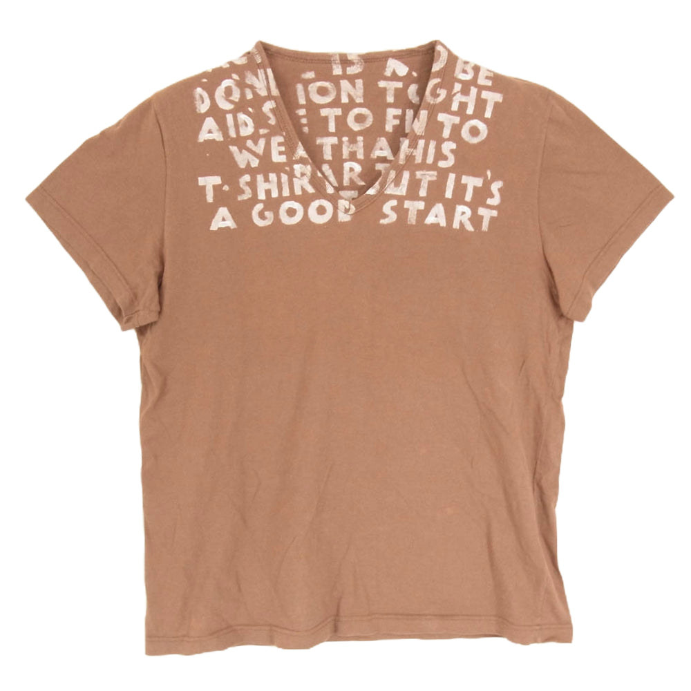 MARTIN MARGIELA マルタンマルジェラ 初期 AIDS エイズティー Tシャツ 半袖 ブラウン系 S【中古】