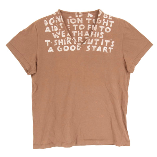 MARTIN MARGIELA マルタンマルジェラ 初期 AIDS エイズティー Tシャツ 半袖 ブラウン系 S【中古】