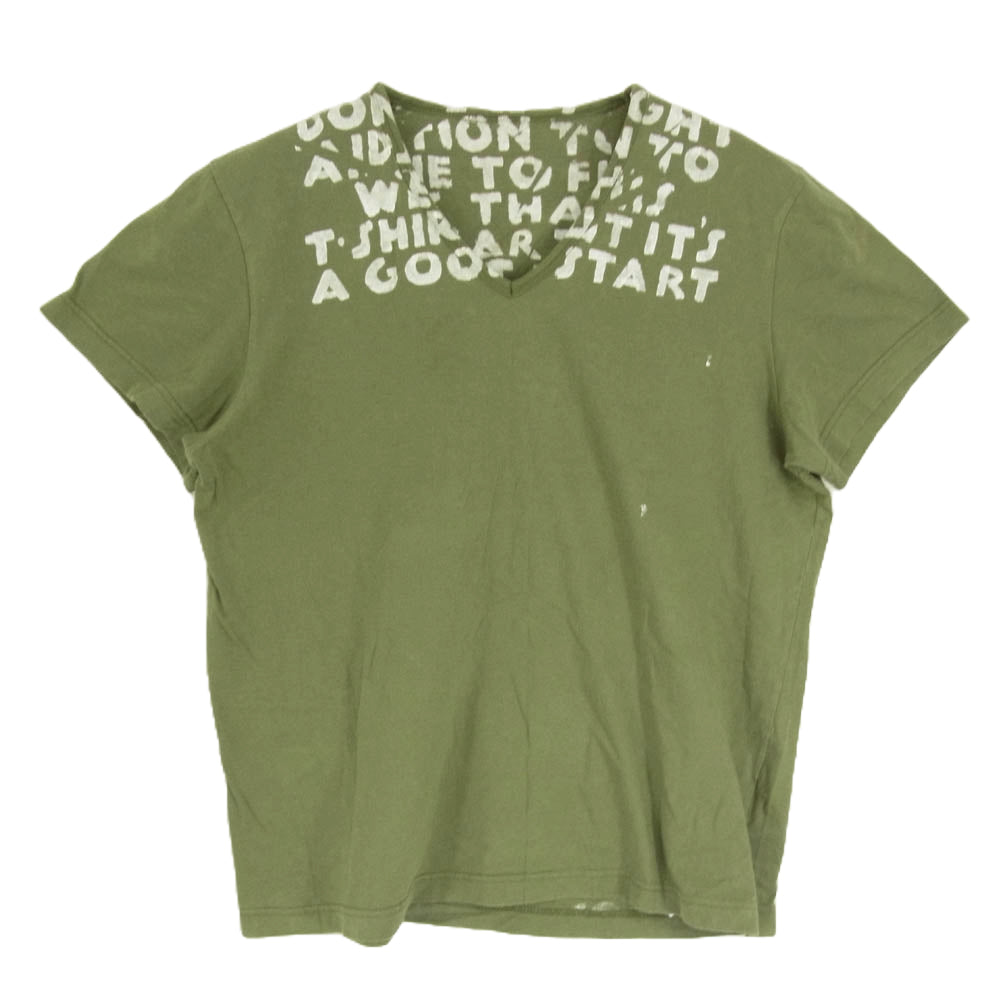 MARTIN MARGIELA マルタンマルジェラ 333-34303 初期 AIDS エイズティー Tシャツ 半袖 グリーン系 カーキ系 M【中古】