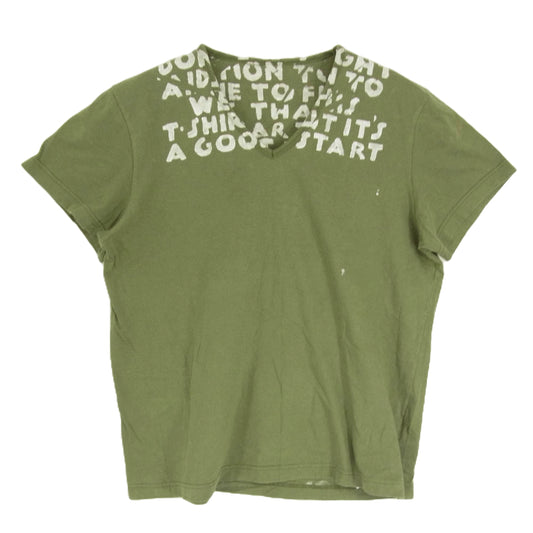 MARTIN MARGIELA マルタンマルジェラ 333-34303 初期 AIDS エイズティー Tシャツ 半袖 グリーン系 カーキ系 M【中古】