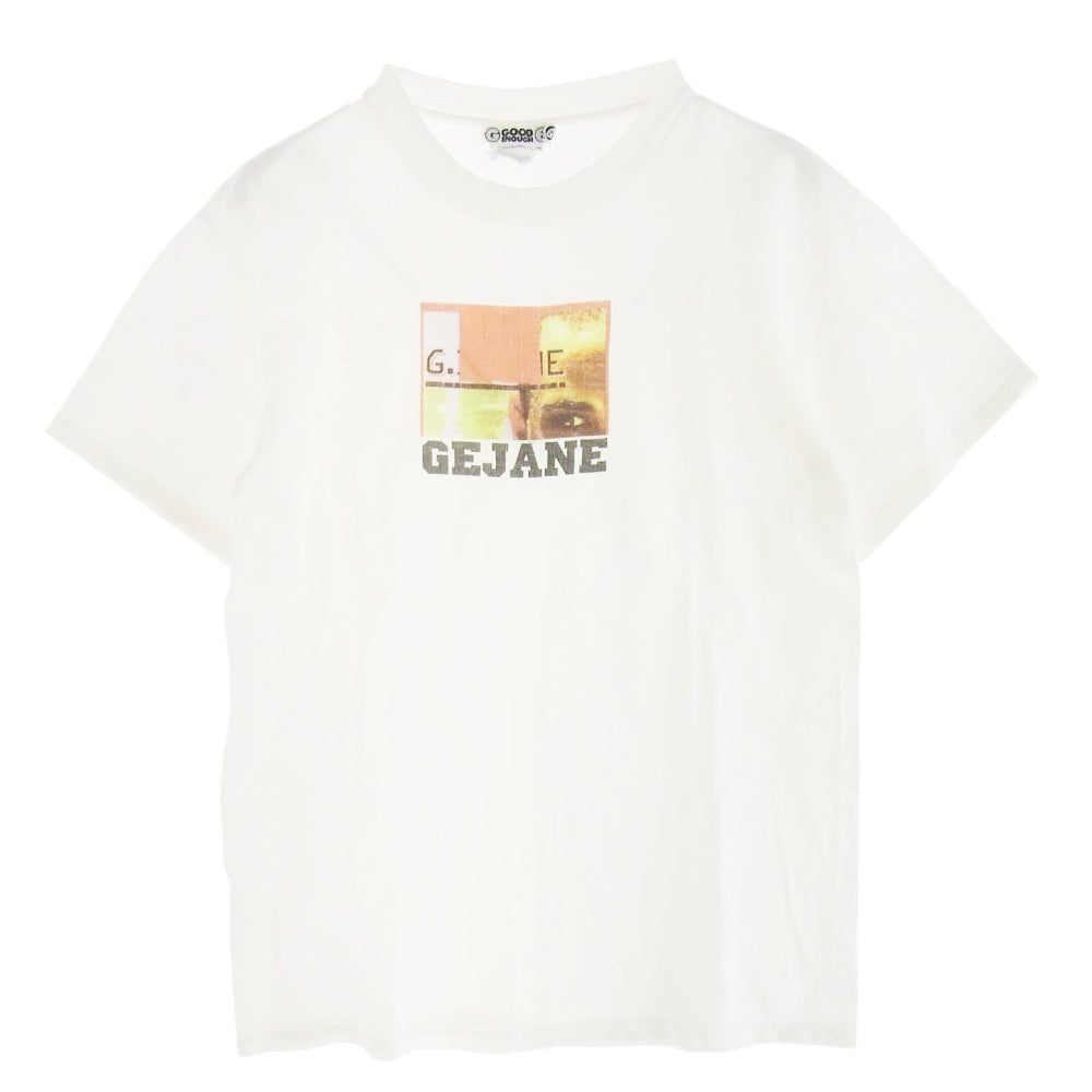 GOODENOUGH グッドイナフ 98年製 90s 初期 archive アーカイブ Hanes BEEFY GEJANE プリント Tee 半袖 Ｔシャツ ホワイト系 M【中古】