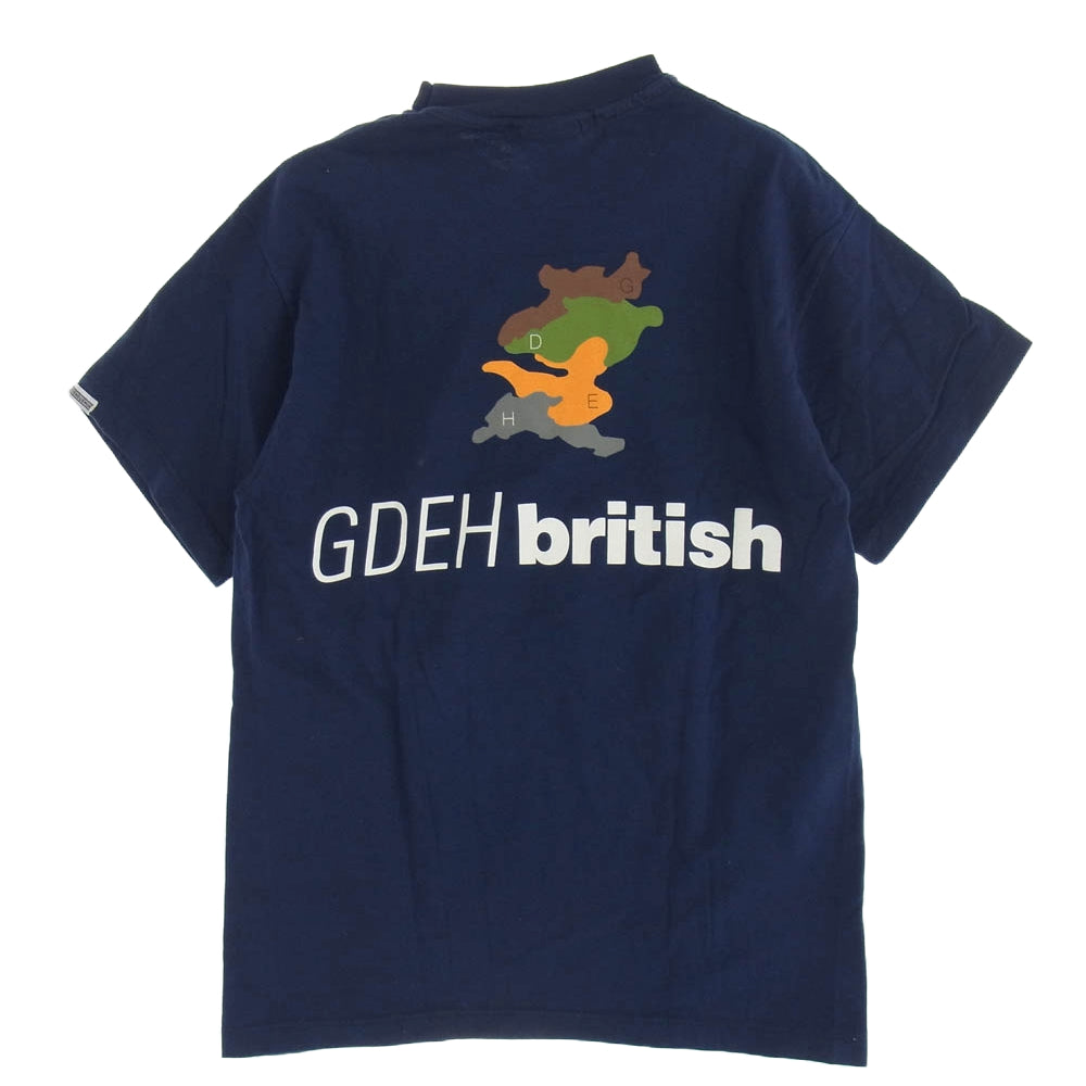 GOODENOUGH グッドイナフ 90s 初期 archive アーカイブ UKG トライバルタグ GDEH butter プリント Tee 半袖 Tシャツ ネイビー系 M【中古】
