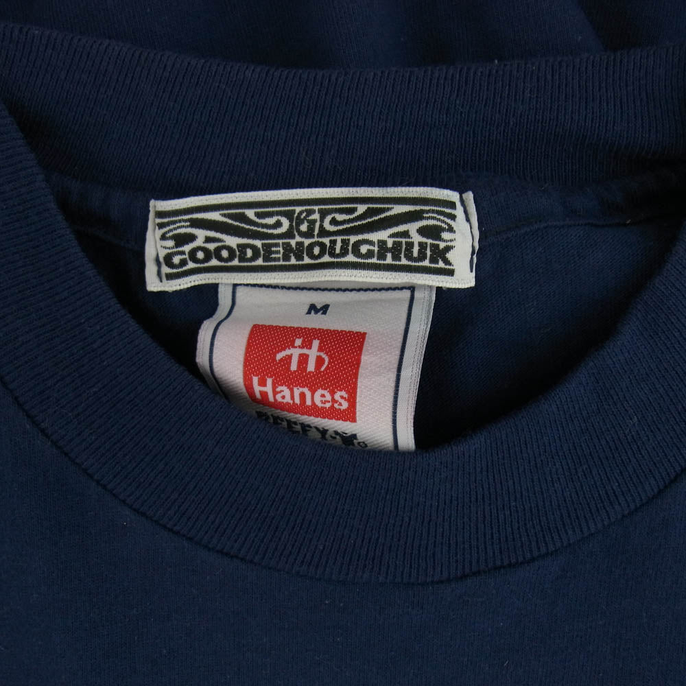 GOODENOUGH グッドイナフ 90s 初期 archive アーカイブ UKG トライバルタグ GDEH butter プリント Tee 半袖 Tシャツ ネイビー系 M【中古】