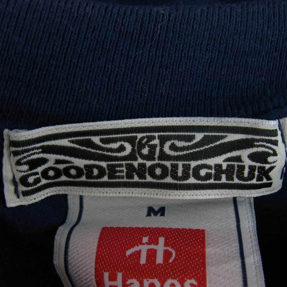 GOODENOUGH グッドイナフ 90s 初期 archive アーカイブ UKG トライバルタグ GDEH butter プリント Tee 半袖 Tシャツ ネイビー系 M【中古】