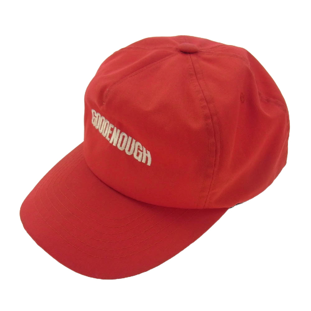 GOODENOUGH グッドイナフ 初期 archive アーカイブ フルロゴ 刺繍 サンバイザー付 CAP キャップ レッド系【中古】