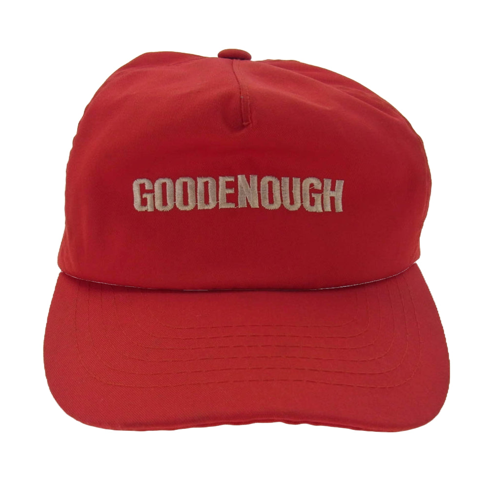 GOODENOUGH グッドイナフ 初期 archive アーカイブ フルロゴ 刺繍 サンバイザー付 CAP キャップ レッド系【中古】