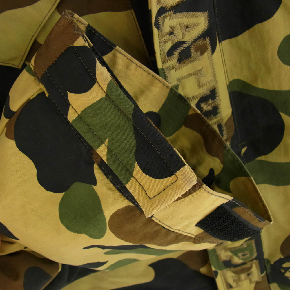 A BATHING APE アベイシングエイプ 96年製 90s 初期 archive アーカイブ１st カモ 猿迷彩 スノボ ジャケット カーキ系 マルチカラー系 M【中古】