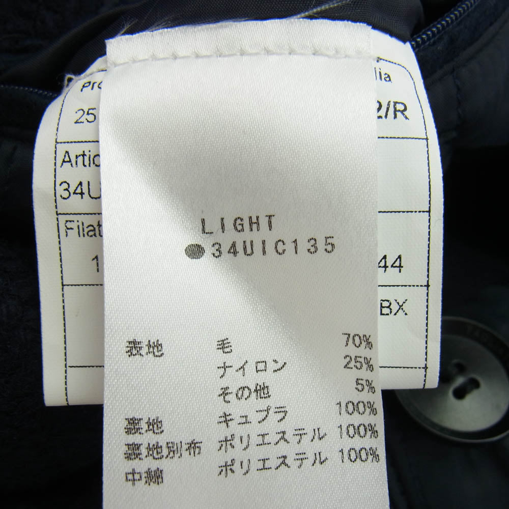 タリアトーレ 34UIC135 LIGHT メタルボタン ウール Pコート ピーコート ダークネイビー系 42【中古】