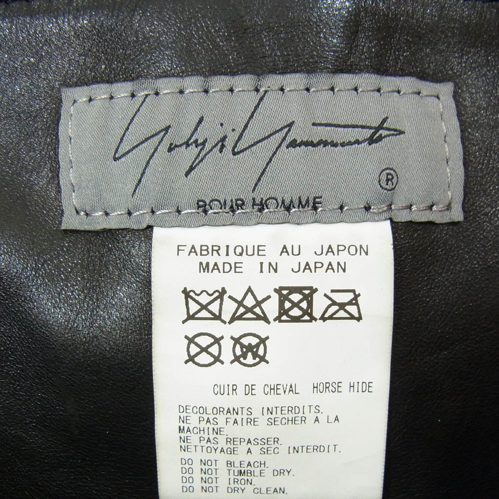 Yohji Yamamoto POUR HOMME ヨウジヤマモトプールオム HZ-I02-772 ホースレザー BLACK Leather shoulder bag ブラック レザー ショルダー バッグ ブラック系【中古】