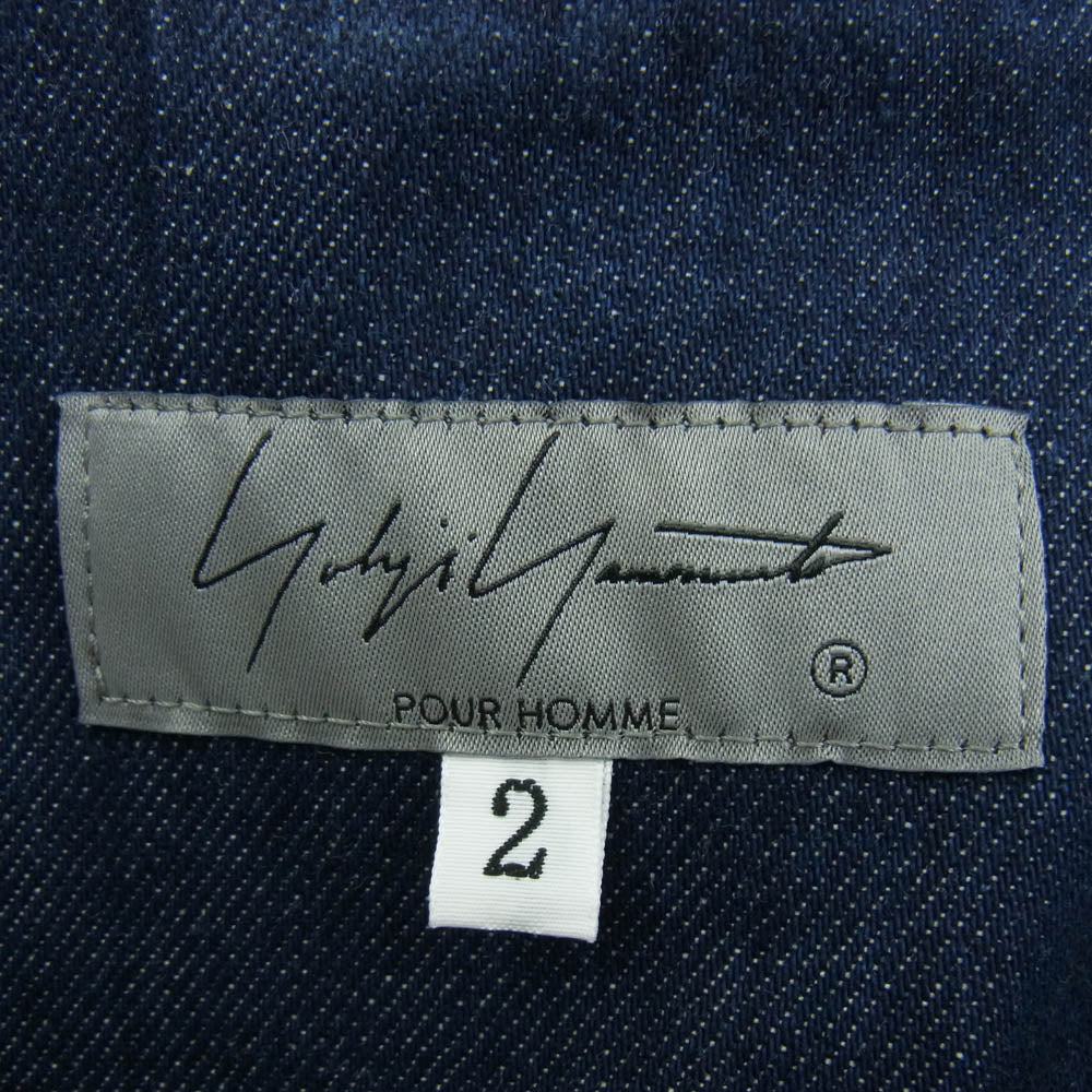 Yohji Yamamoto POUR HOMME ヨウジヤマモトプールオム 24AW HO-B43-023 8OZ DENIM FRONT STRIP SHIRT デニムフロントストリップシャツ インディゴブルー系 2【中古】