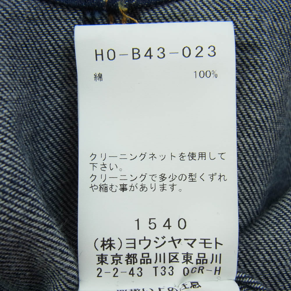 Yohji Yamamoto POUR HOMME ヨウジヤマモトプールオム 24AW HO-B43-023 8OZ DENIM FRONT STRIP SHIRT デニムフロントストリップシャツ インディゴブルー系 2【中古】