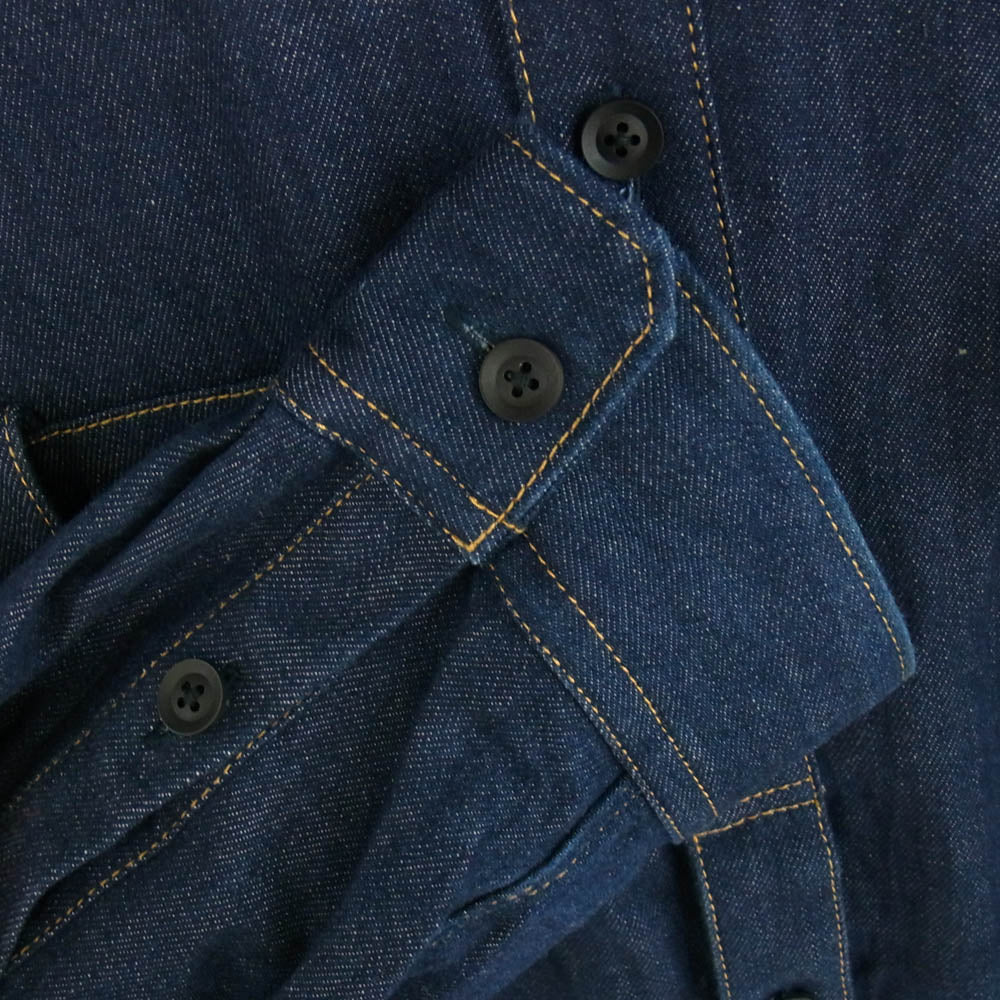 Yohji Yamamoto POUR HOMME ヨウジヤマモトプールオム 24AW HO-B43-023 8OZ DENIM FRONT STRIP SHIRT デニムフロントストリップシャツ インディゴブルー系 2【中古】