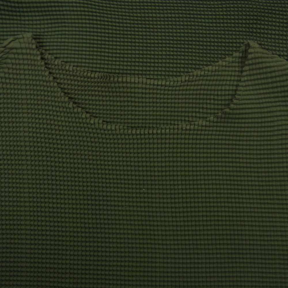 ISSEY MIYAKE イッセイミヤケ ボックスプリーツ カットソー 半袖 フィリピン製 カーキ系 3【中古】