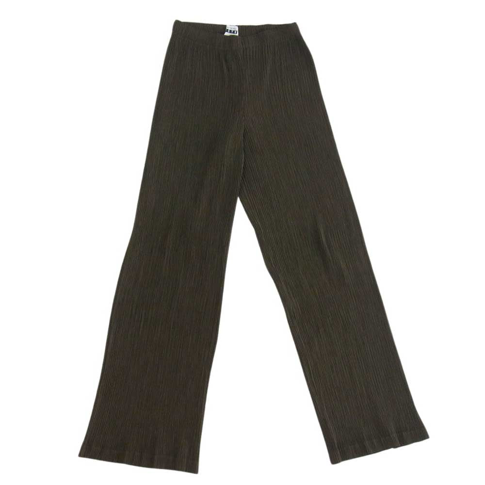 ISSEY MIYAKE イッセイミヤケ IF82FF441 FETE フェテ プリーツ加工 ロング パンツ ブラウン カーキ系 1【中古】