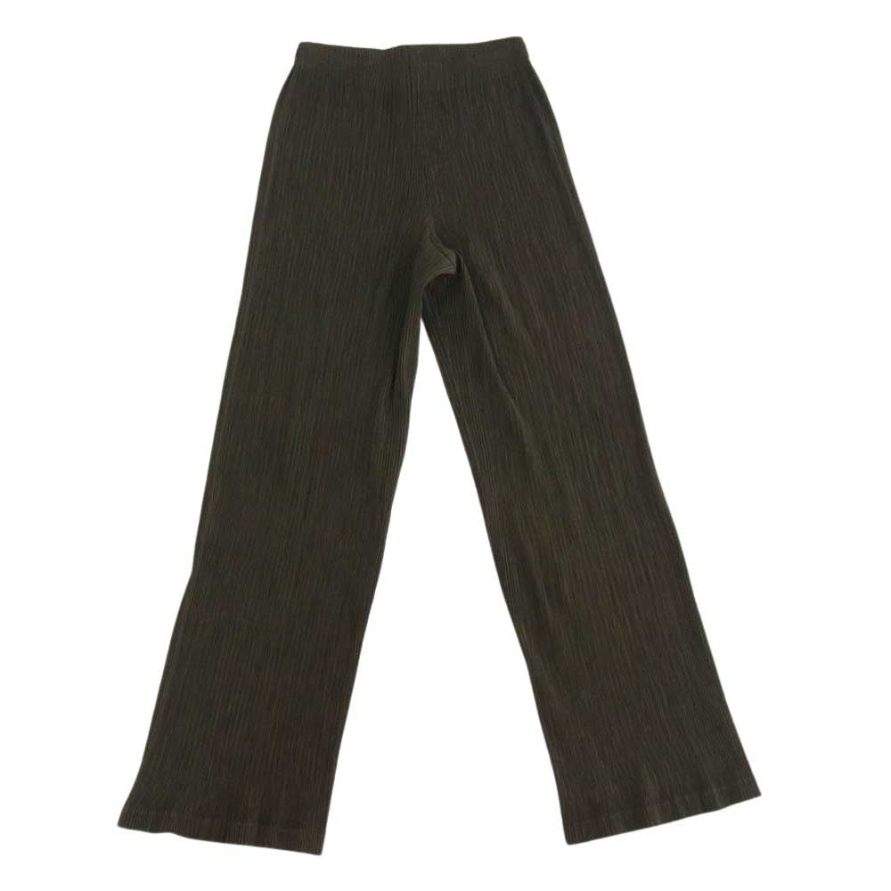 ISSEY MIYAKE イッセイミヤケ IF82FF441 FETE フェテ プリーツ加工 ロング パンツ ブラウン カーキ系 1【中古】