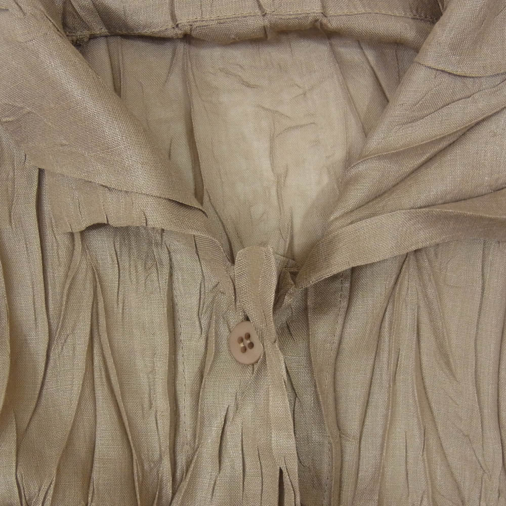 PLEATS PLEASE プリーツプリーズ イッセイミヤケ PP42-PJ914 シワ加工 シャツ ブラウス 半袖 ブラウン系 3【中古】