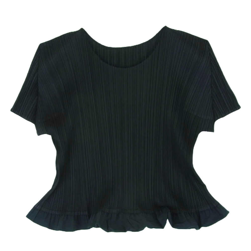 PLEATS PLEASE プリーツプリーズ イッセイミヤケ PP63-JK611 プリーツ加工 ショートスリーブ フリル カットソー 半袖 ブラック系 3【中古】