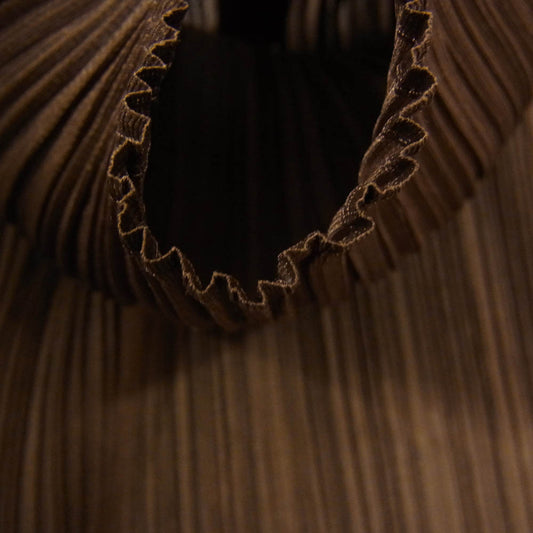 PLEATS PLEASE プリーツプリーズ イッセイミヤケ PP61-JK203 プリーツ加工 ボトルネック カットソー ブラウン系 3【中古】