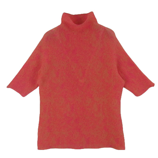 ISSEY MIYAKE イッセイミヤケ PP68FK615 ボックスプリーツ 総柄 ボトルネック カットソー 半袖 ピンク系 3【中古】