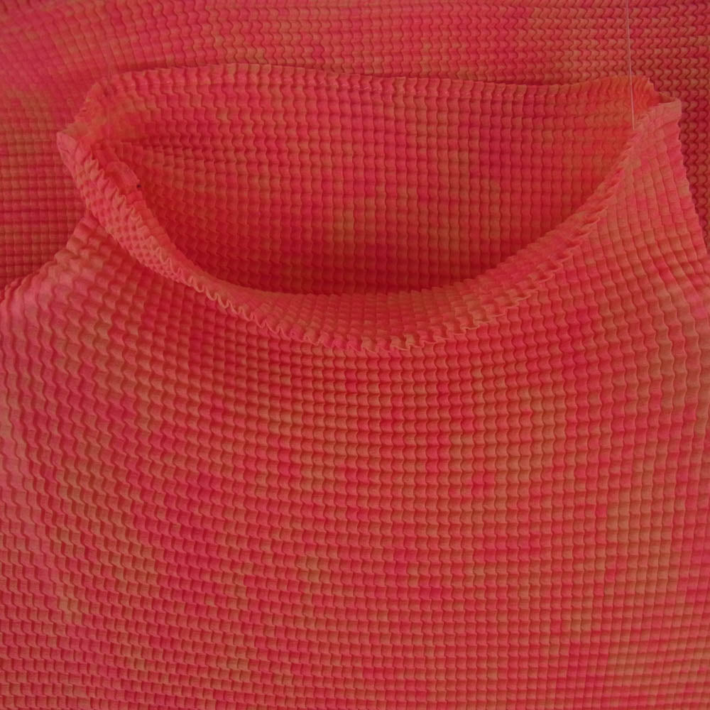 ISSEY MIYAKE イッセイミヤケ PP68FK615 ボックスプリーツ 総柄 ボトルネック カットソー 半袖 ピンク系 3【中古】
