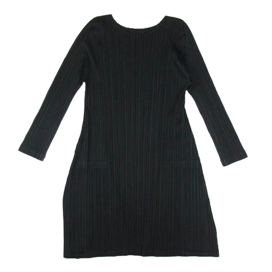 PLEATS PLEASE プリーツプリーズ イッセイミヤケ PP63-JT187 プリーツ加工 ロング カットソー ワンピース ブラック系 3【中古】