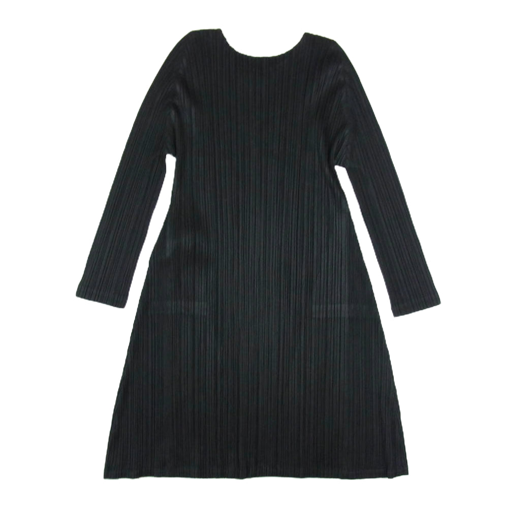 PLEATS PLEASE プリーツプリーズ イッセイミヤケ PP63-JT187 プリーツ加工 ロング カットソー ワンピース ブラック系 3【中古】