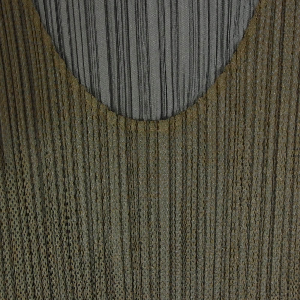 PLEATS PLEASE プリーツプリーズ イッセイミヤケ PP14-JH676 プリーツ加工 メッシュ レイヤード ワンピース カーキ系 1【中古】