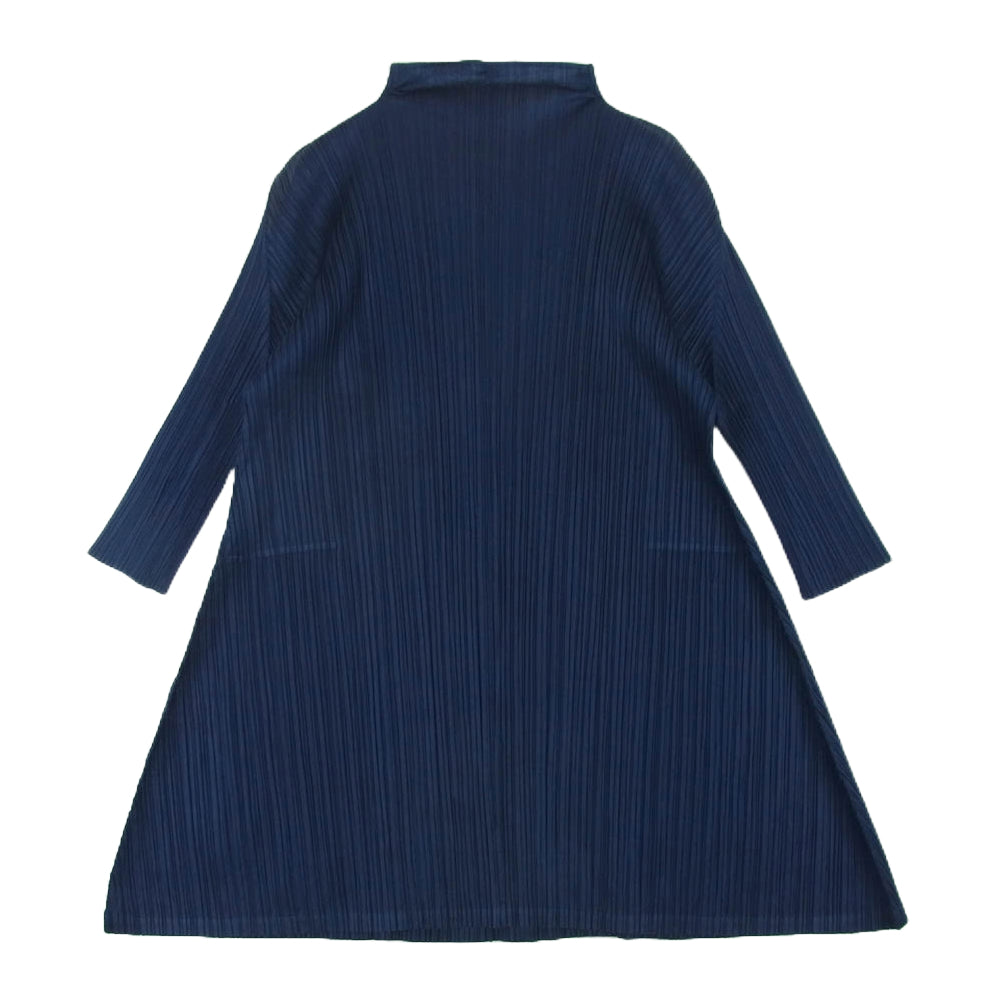 PLEATS PLEASE プリーツプリーズ イッセイミヤケ PP03-JT165 プリーツ加工 スキッパー ハイネック ワンピース ネイビー系 3【中古】