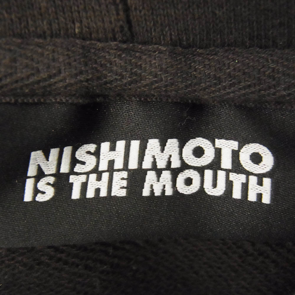 ニシモトイズザマウス MOUTH SWEAT HOODIE ロゴ プルオーバー スウェット パーカー ブラック系 M【中古】