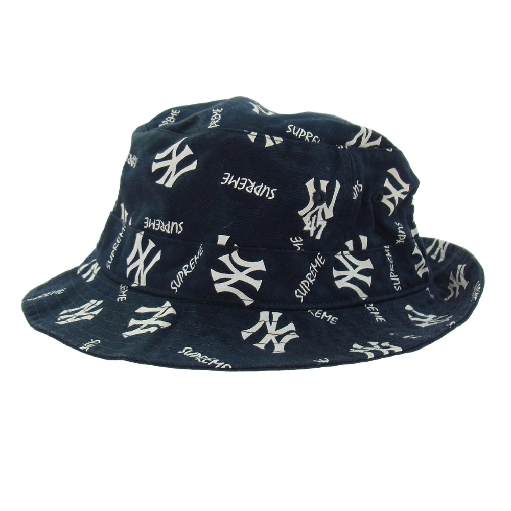 Supreme シュプリーム 15SS New York Yankees  Crusher Hat 47 ニューヨーク ヤンキース クラッシャー バケット ハット ダークネイビー系 M-L【中古】