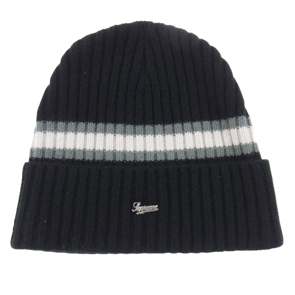 Supreme シュプリーム 23AW Stripe Cashmere Beanie ストライプト カシミヤ カシミア ビーニー ニット ブラック ブラック系 58cm【中古】