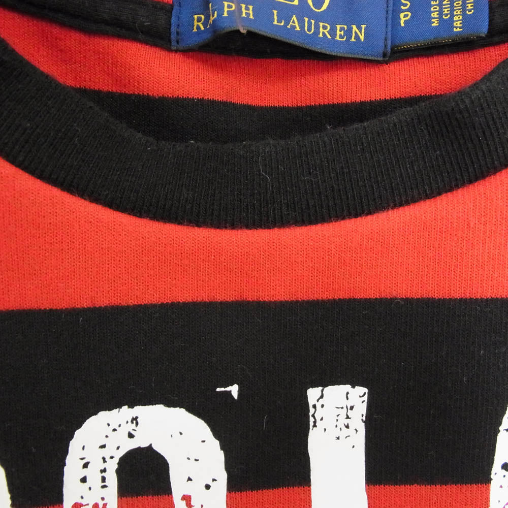 POLO RALPH LAUREN ポロ・ラルフローレン ポロベア ボーダー スウェット レッド系 SP【中古】