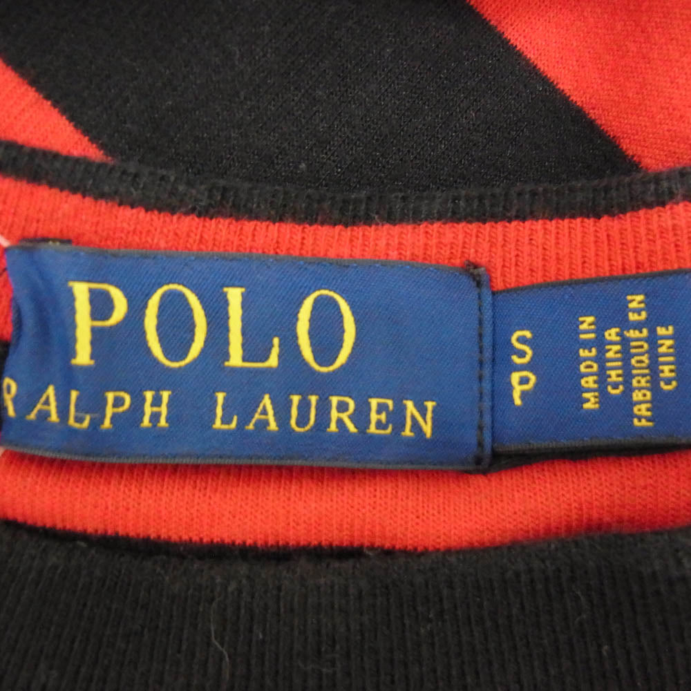 POLO RALPH LAUREN ポロ・ラルフローレン ポロベア ボーダー スウェット レッド系 SP【中古】