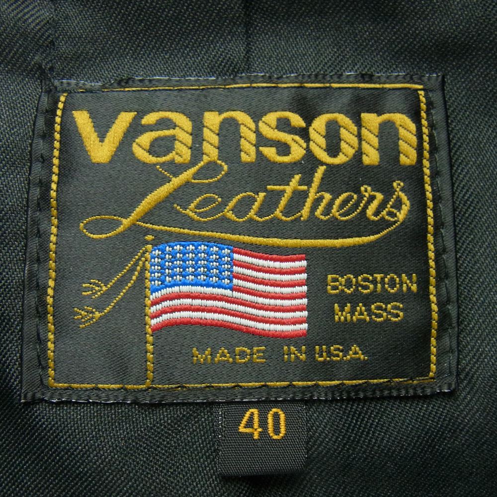 VANSON バンソン RJP ライダースジャケット ブラック系 レッド系 40【中古】