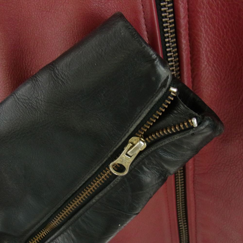 VANSON バンソン RJP ライダースジャケット ブラック系 レッド系 40【中古】