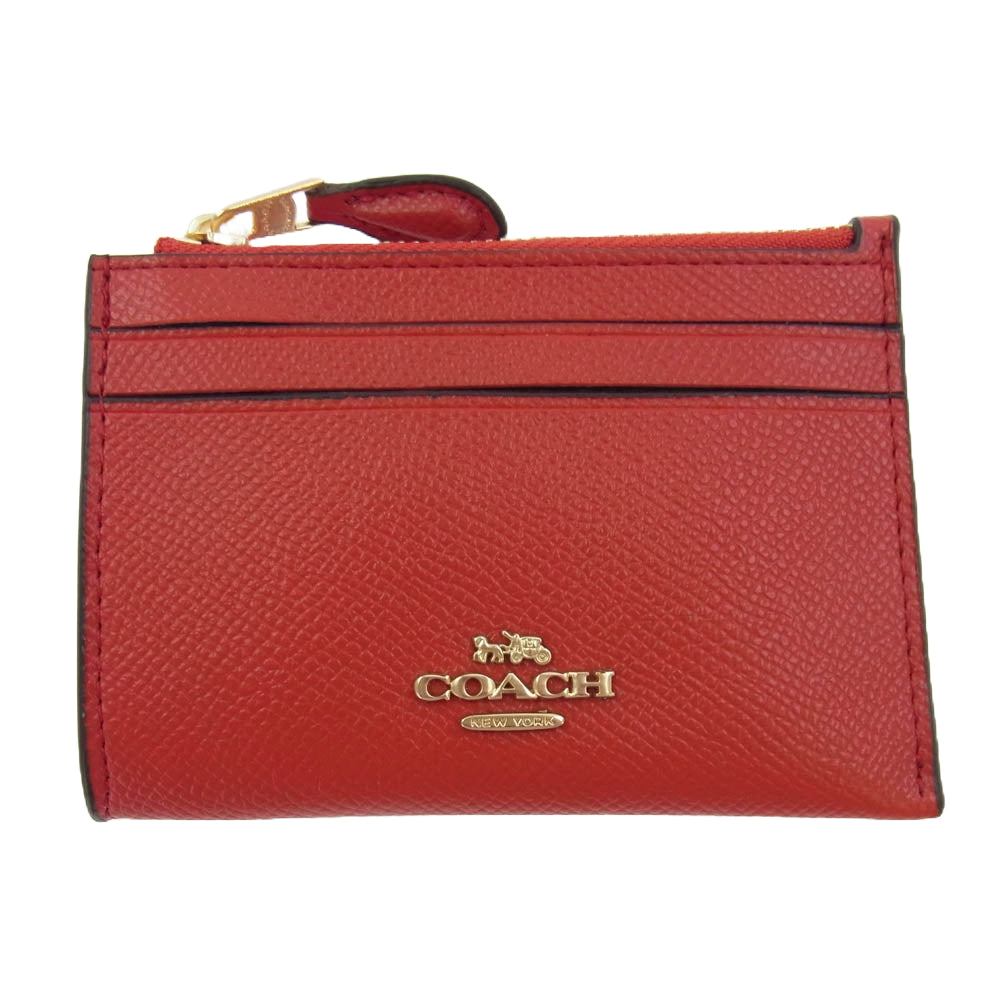 COACH コーチ 88250 IMF8Q MINI SKINNY ID CASE ミニ スキニー IDケース カードケース パスケース 定期入れ レッド系【極上美品】【中古】