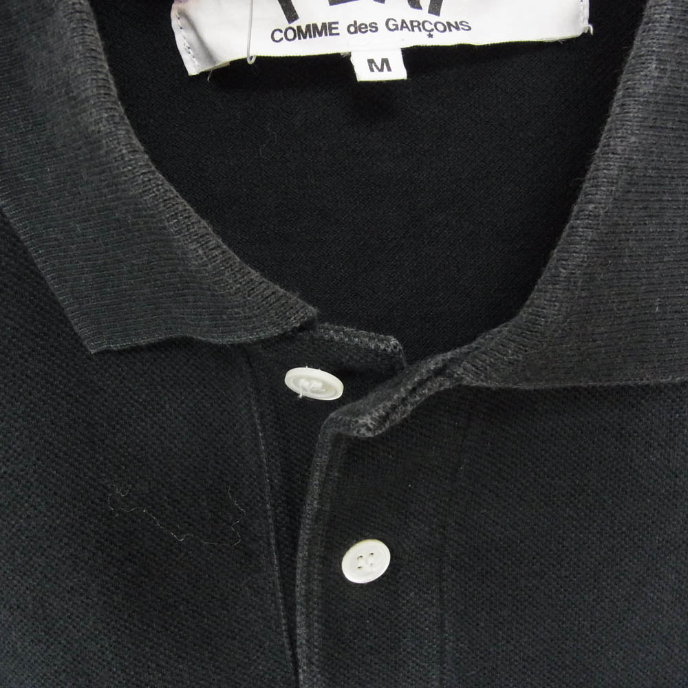 PLAY COMME des GARCONS プレイコムデギャルソン AZ-T066 AD2007 ハートロゴ刺繍 半袖 ポロシャツ ブラック系 M【中古】