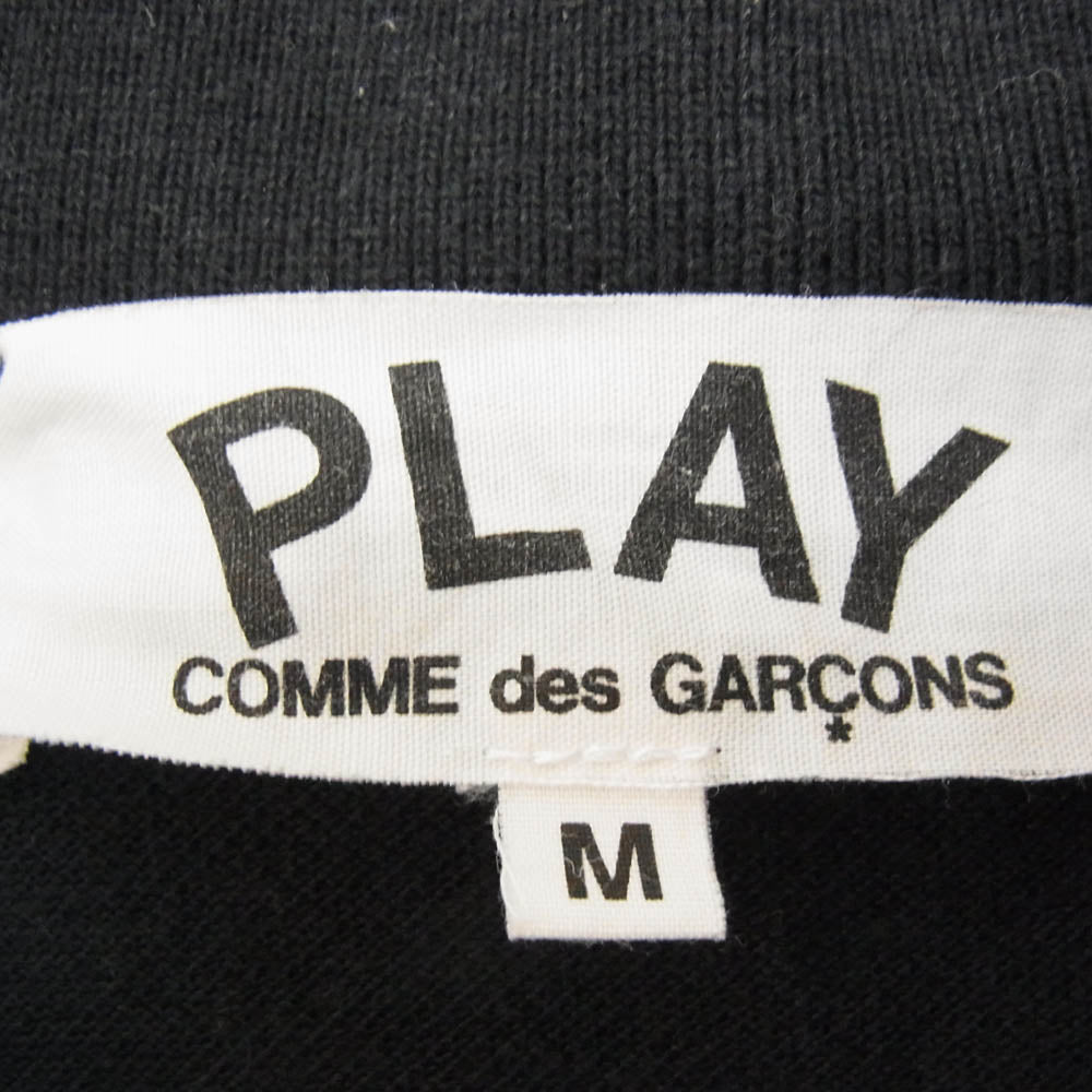 PLAY COMME des GARCONS プレイコムデギャルソン AZ-T066 AD2007 ハートロゴ刺繍 半袖 ポロシャツ ブラック系 M【中古】